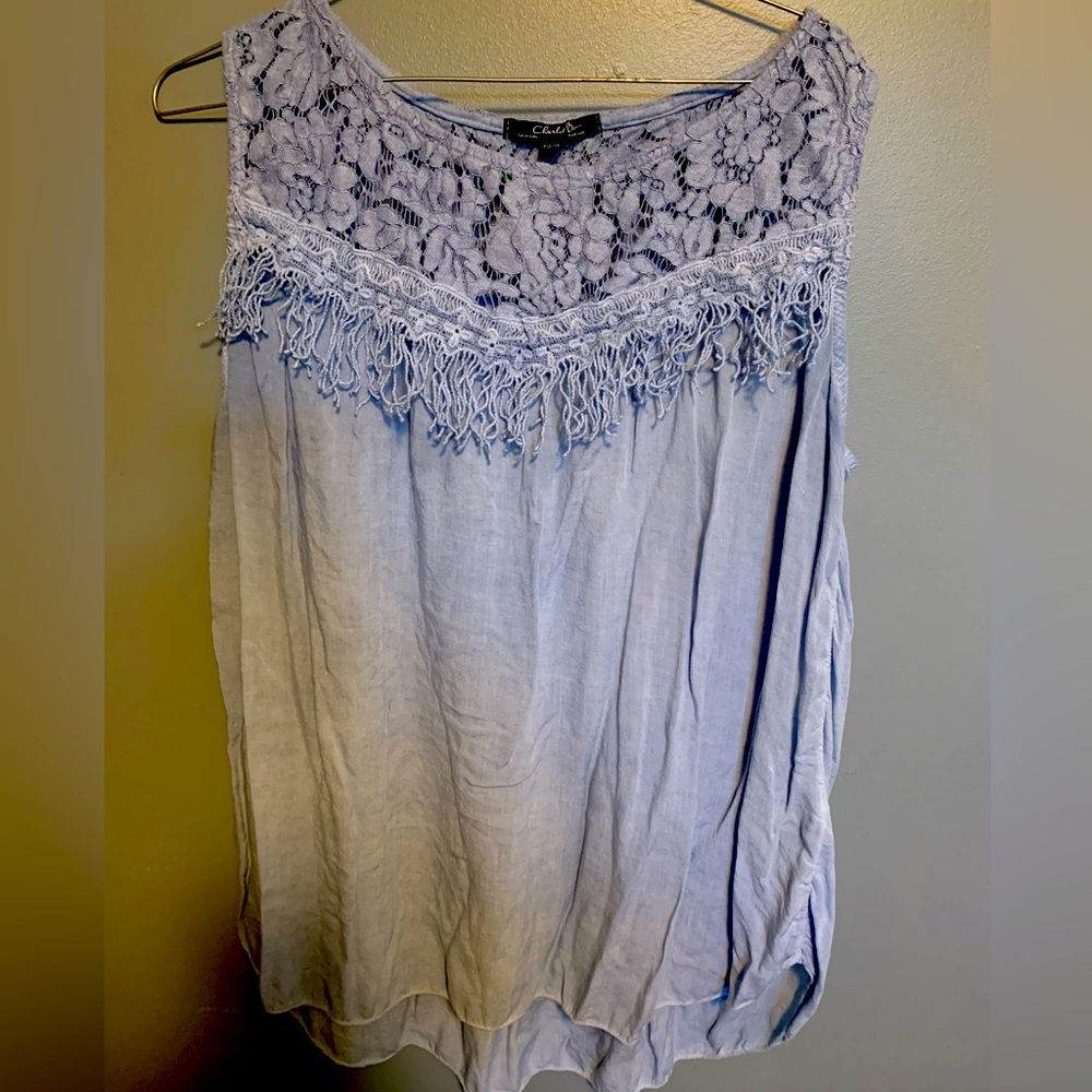 Baby blue top rayon